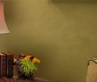 Stippling green colored wall